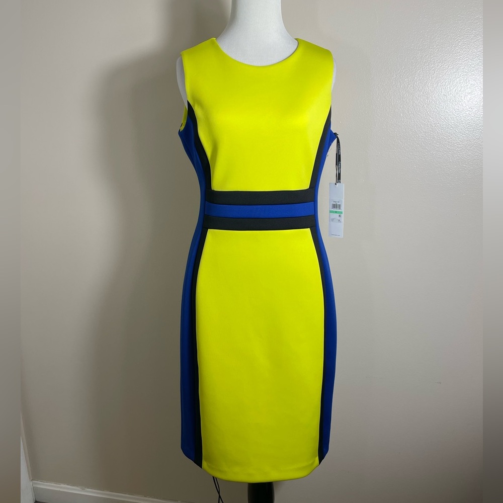 NWT Calvin Klein Colorblock Sleeveless Dress